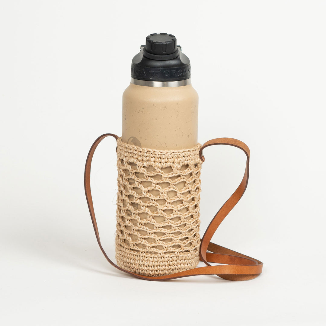 Handcrafted Cactus Fiber Crochet Bottle Holder, 32 oz.