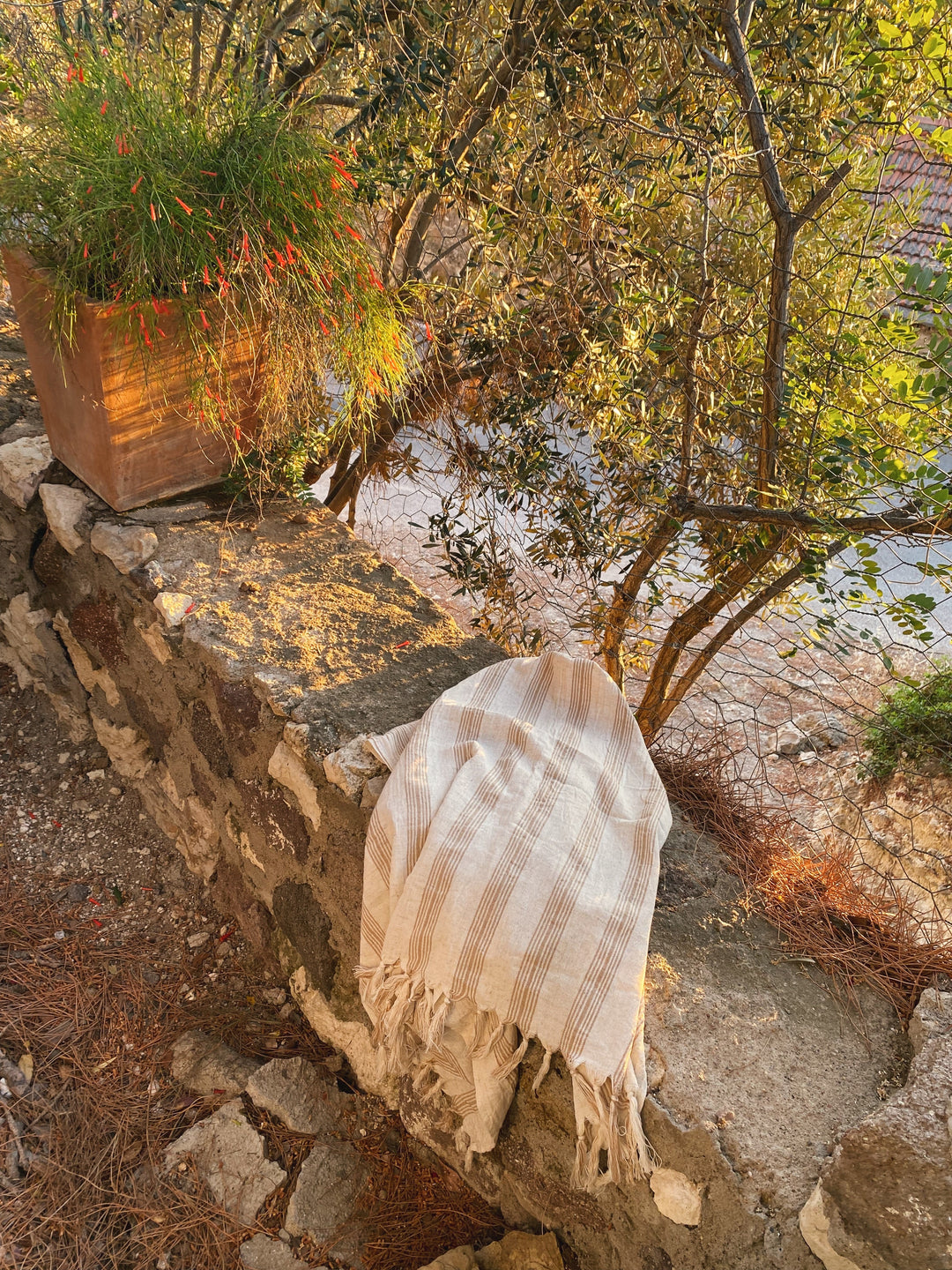 Biodegradable Cotton Linen Oversized Towel, Beige