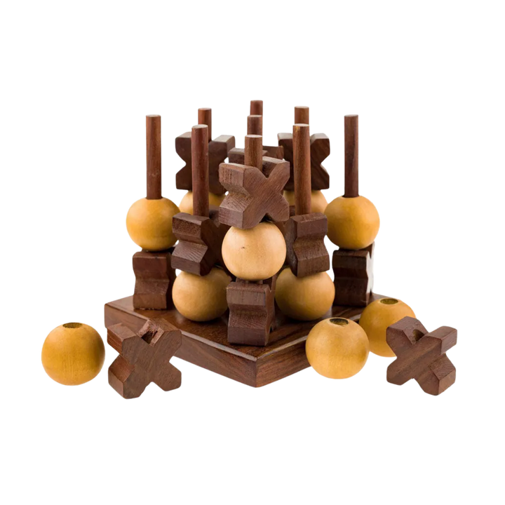 3D Rosewood Tic Tac Toe Game