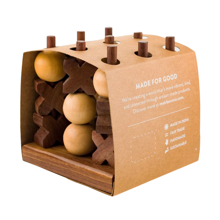 3D Rosewood Tic Tac Toe Game