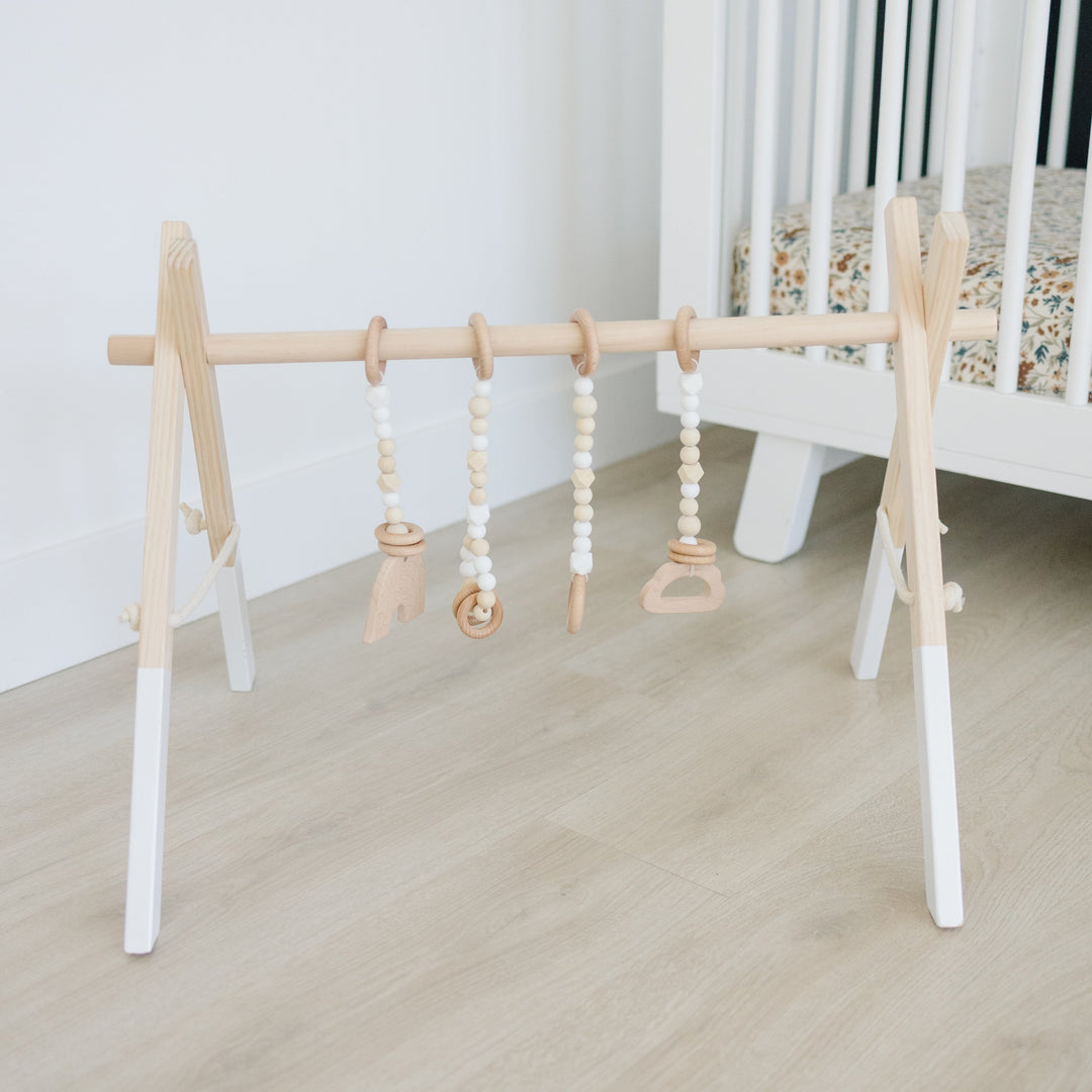 Non-Toxic Wood Baby Gym &amp; Sensory Activity Toy Set