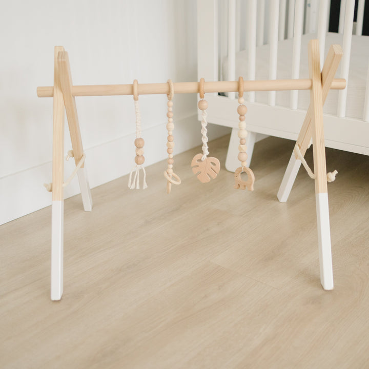 Non-Toxic Wood Baby Gym &amp; Sensory Activity Toy Set
