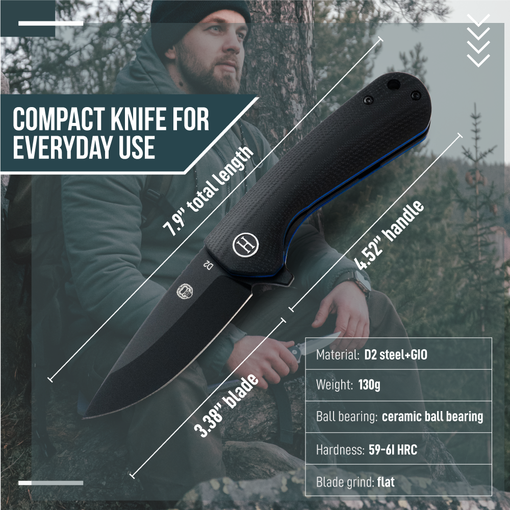 Razor-Sharp D2 Steel Folding Pocket Knife Gift Set