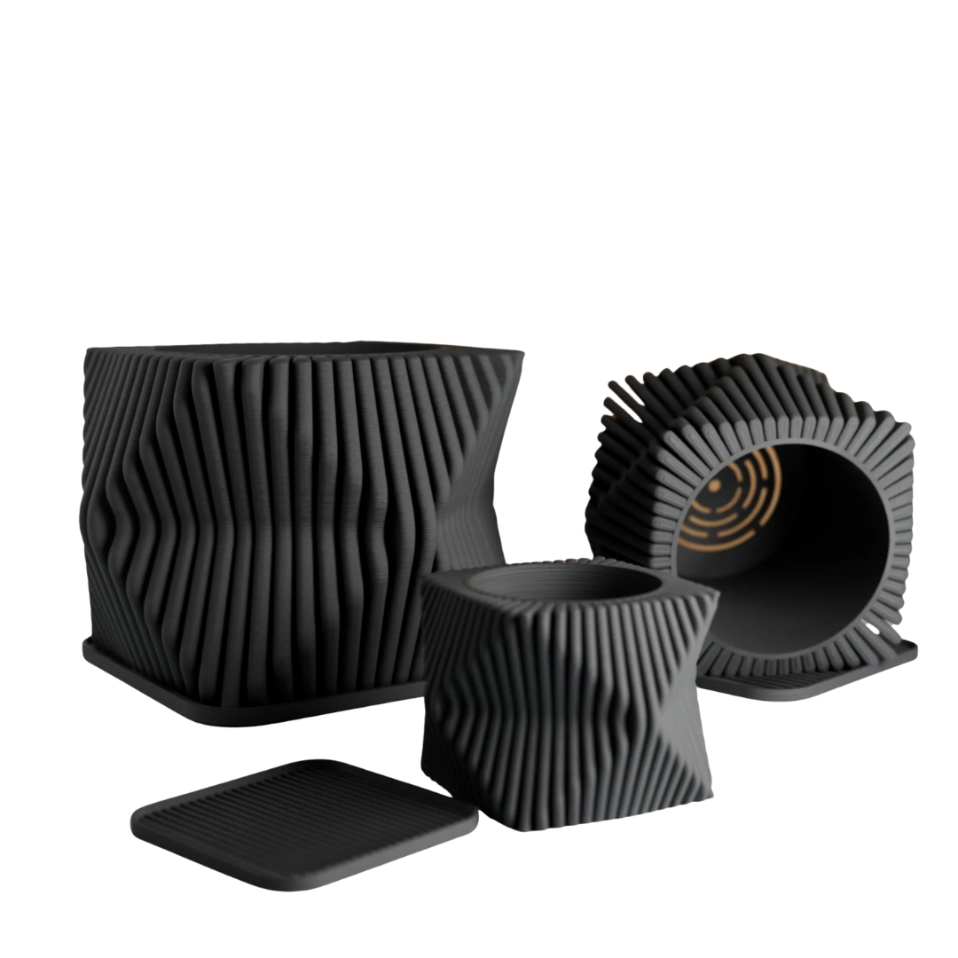 Biodegradable Sculptural Tide Planter, Bioplastic Decor