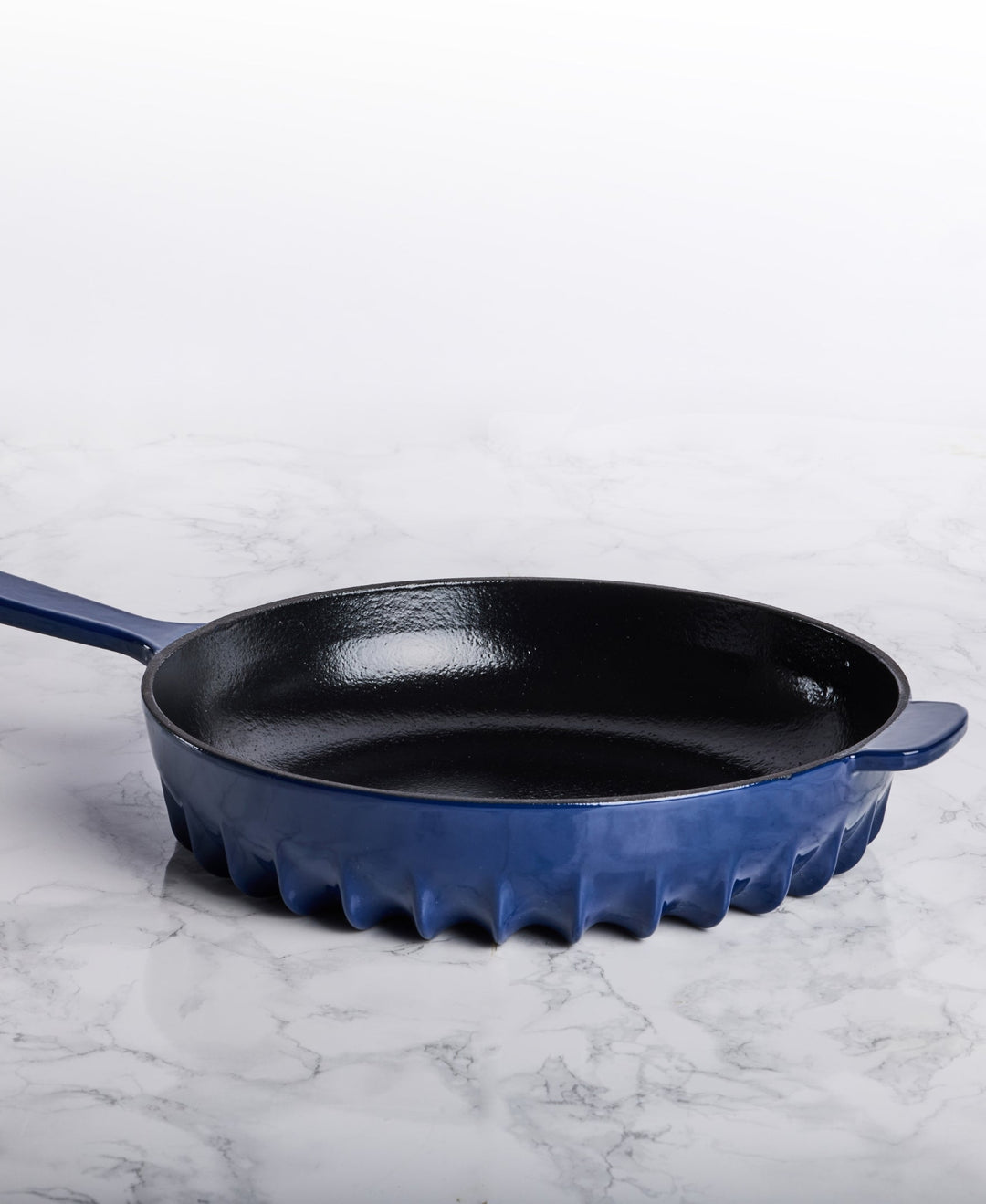 Recycled Iron Enameled Cast Iron Skillet, 10" Oxford Blue