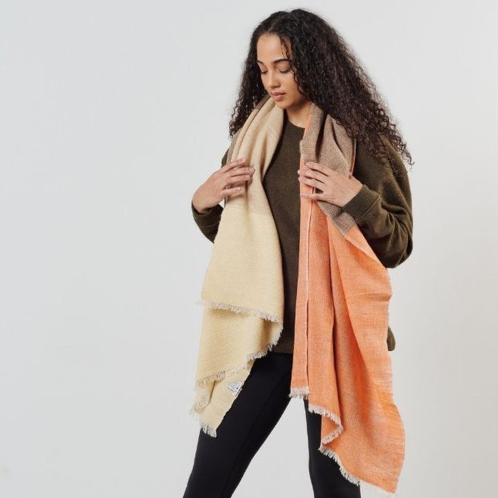 Handcrafted Merino Color Block Throw, 79" x 39"