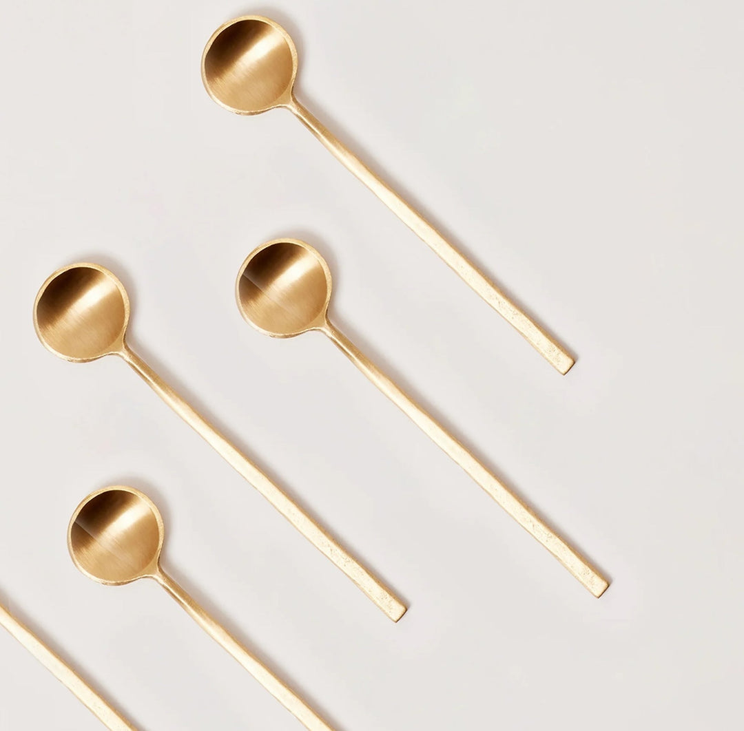Handcrafted Pure Brass Dessert Flatware, 4 Ct.