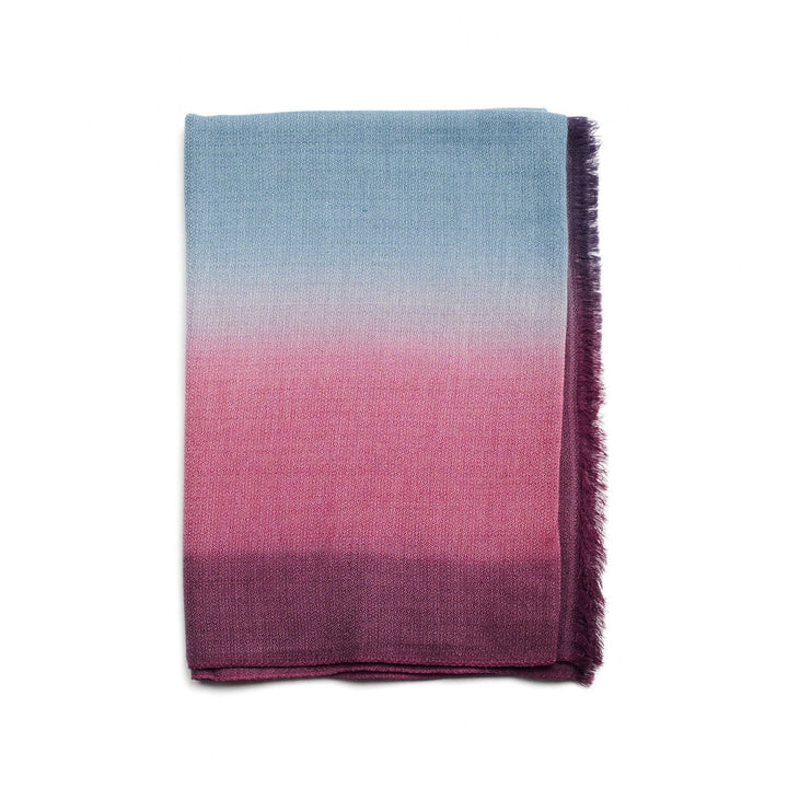 Handcrafted Cashmere Merino Scarf, 28" x 79", Iris