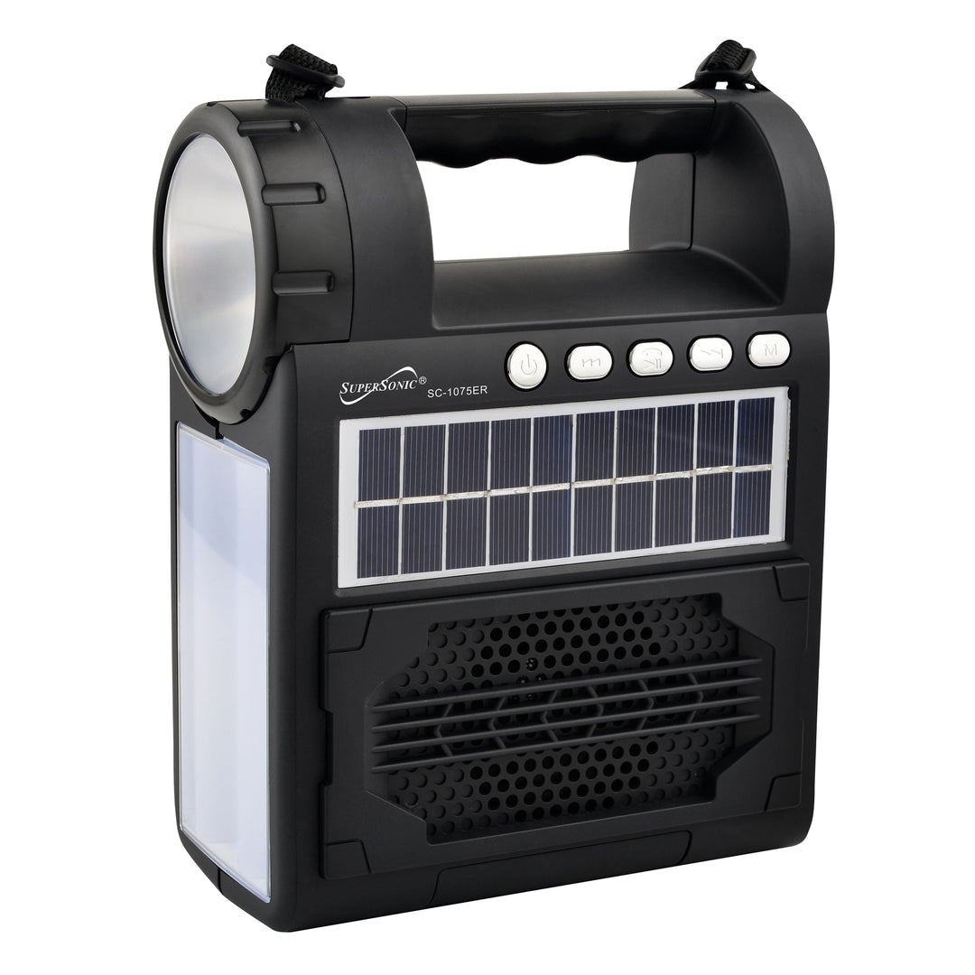 Solar Camping Speaker with FM Radio, Lantern &amp; Stand