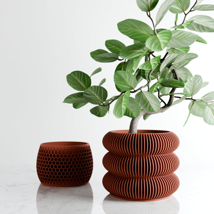 Biodegradable Plant-Based Bubble Planter, Ribbed Decor