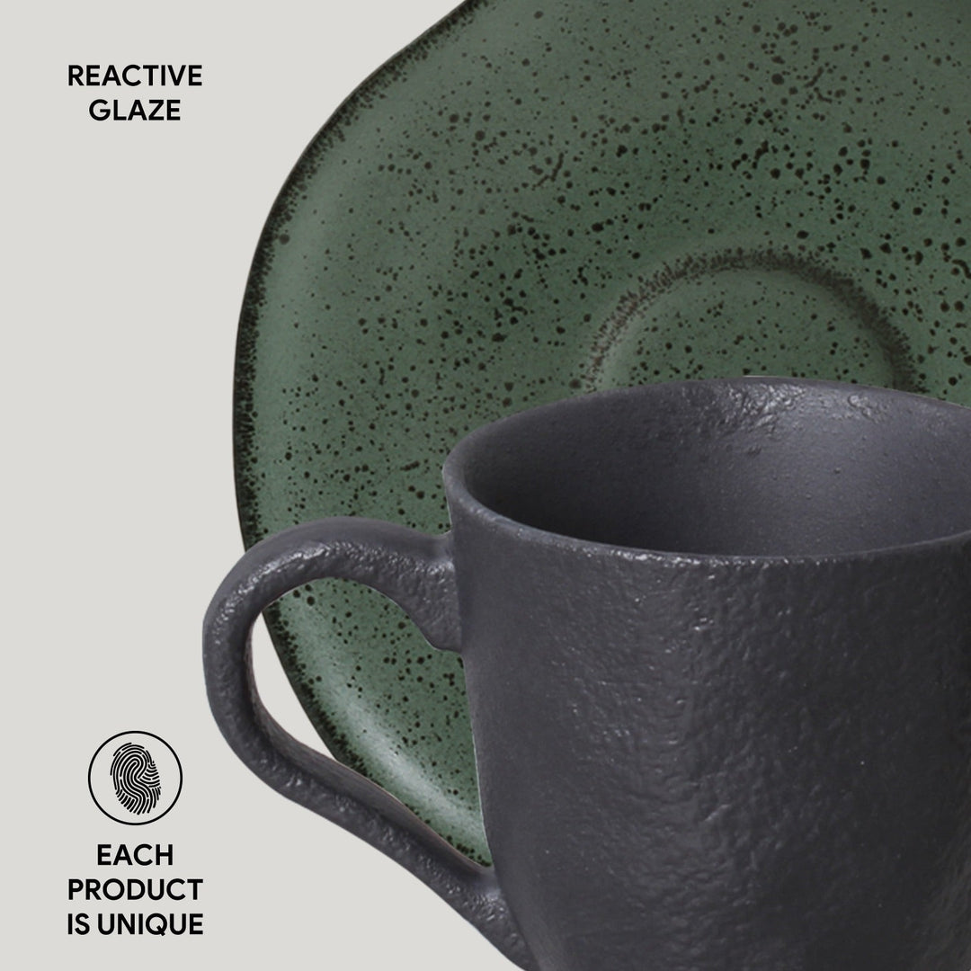 Non-Toxic Ceramic Cup &amp; Saucer Dinnerware Set, 6 Ct.