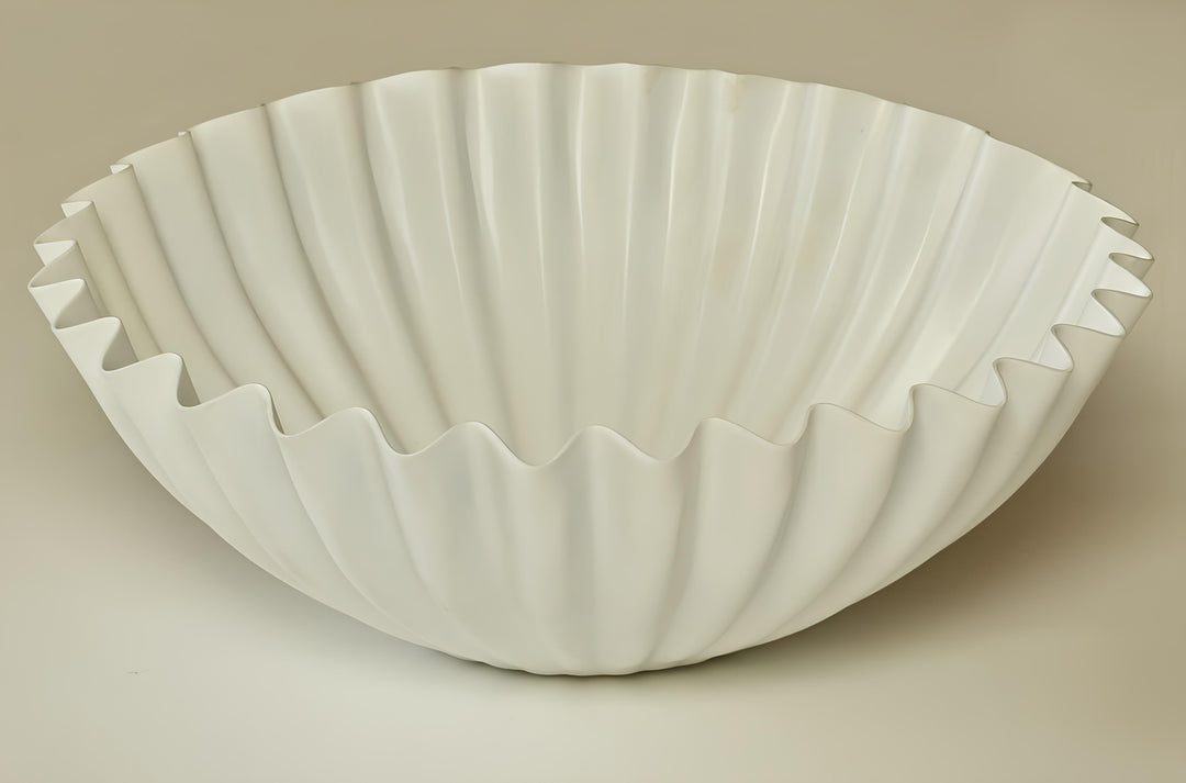 Vegan Aluminum Ribbed Sculptural Decor Bowl, 12.25"