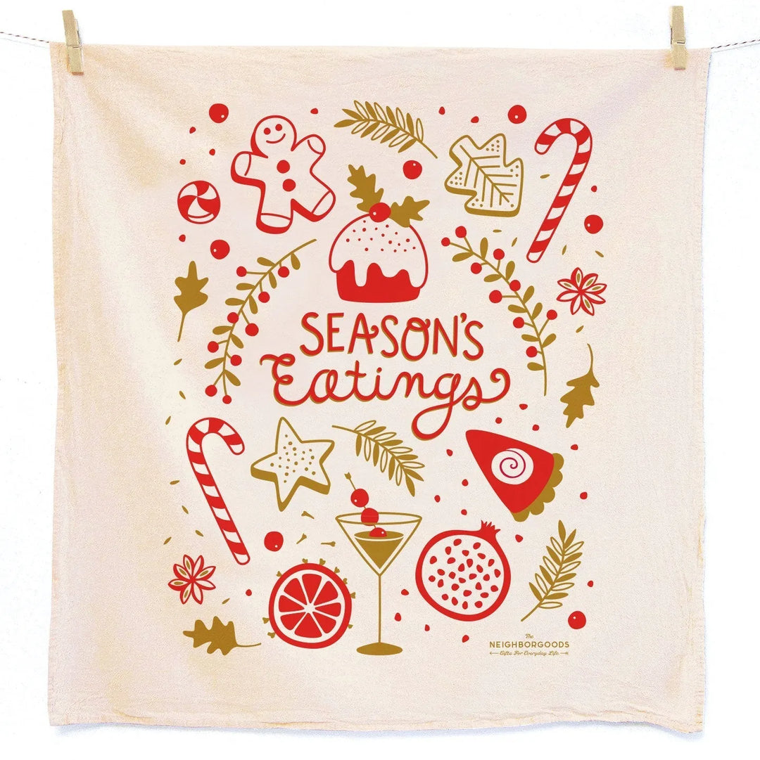Happy Holidays Cotton Dish Towel Set