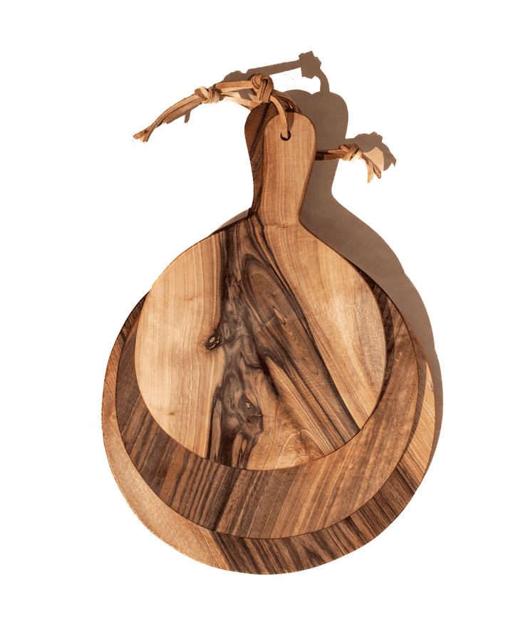 Handcrafted Walnut Round Cutting Board Set, 3 Ct.