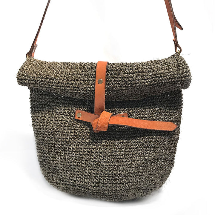 Handcrafted Fair-Trade Cactus Fiber Crossbody Bag, Sage