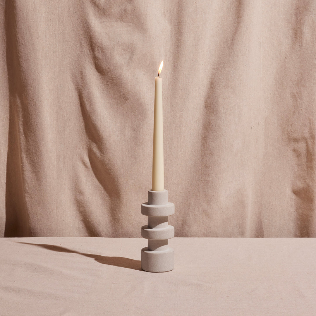 Handcrafted Sandstone Taper Candle Holder, 2" x 4"