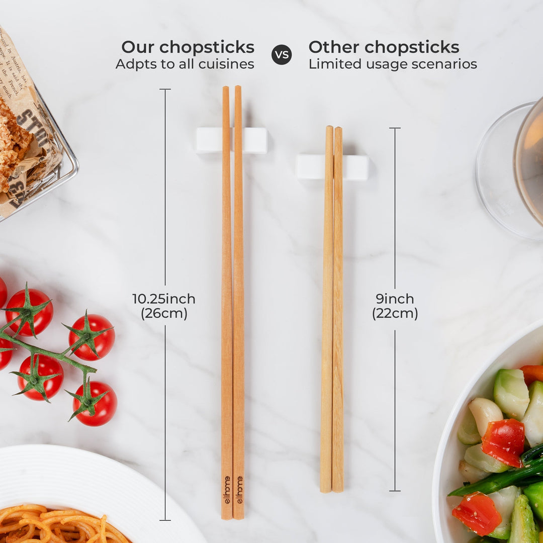 Plastic-Free Wood Fiber Flatware Chopsticks, 10.25"