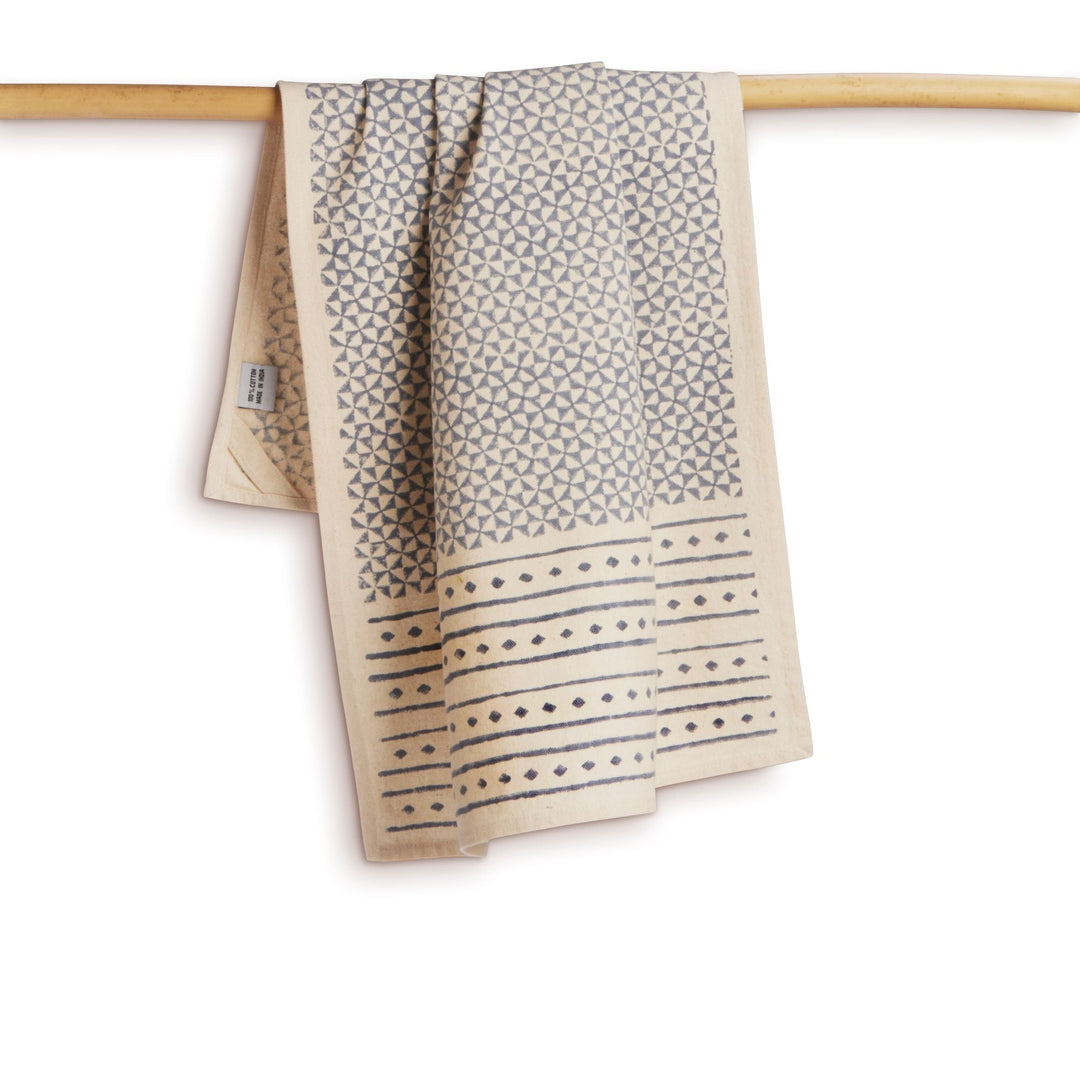 Fair Trade Hand Block Printed Kora Cotton Towels, 2 Ct.