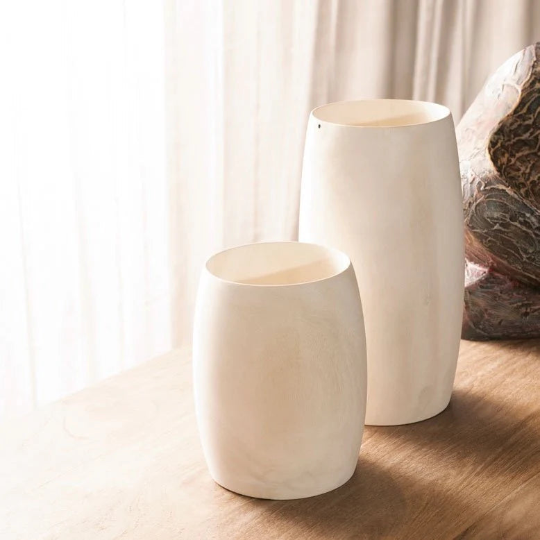 Handcrafted Organic Cedar Wood Decor Vase 4.5" x 9.5"