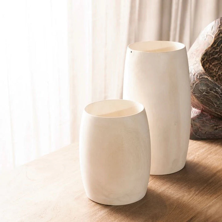 Handcrafted Organic Cedar Wood Decor Vase 4.5" x 9.5"