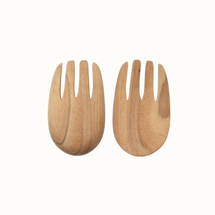 Handcrafted Rain Tree Wood Salad Claws, 9"