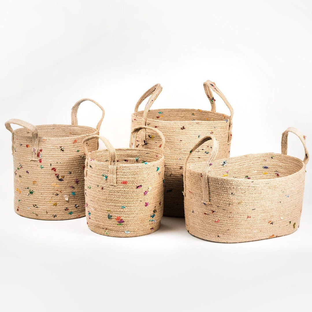 Handcrafted Fair Trade Jute Storage Basket