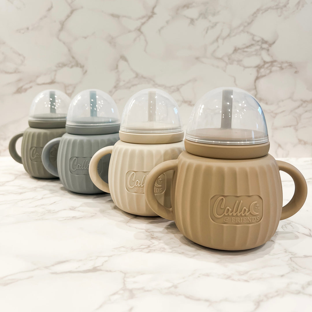Non-Toxic Silicone Toddler Sippy Cup with Handles, 7 oz.