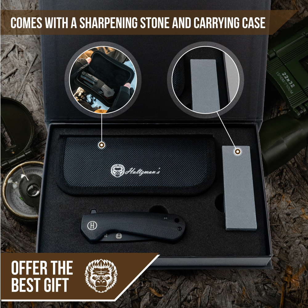 Razor-Sharp D2 Steel Folding Pocket Knife Gift Set