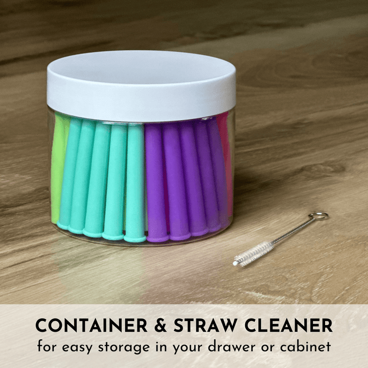 BPA-Free Silicone Adjustable Drinkware Straws, 8 Ct.