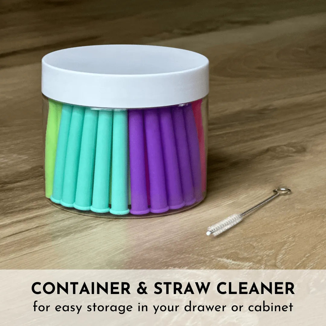 Silicone Reusable Straw Family Set
