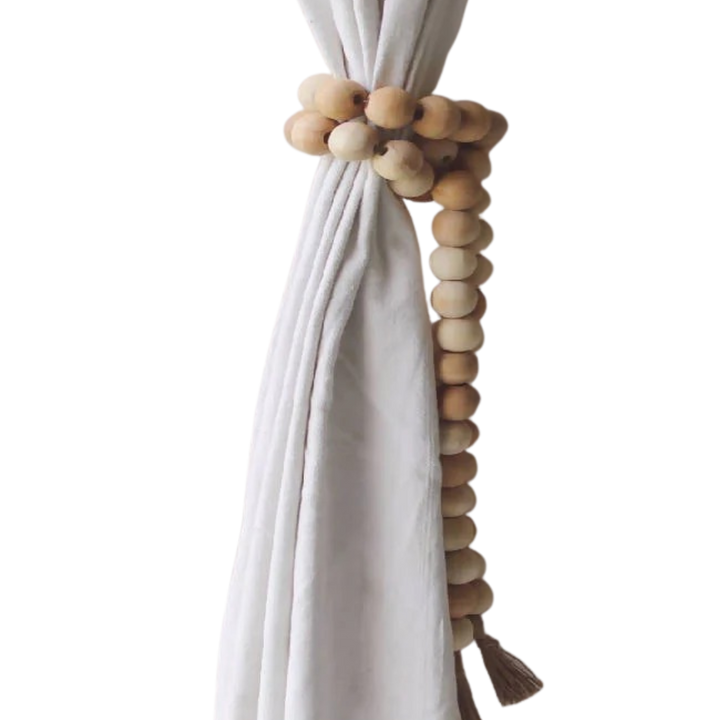 Handcrafted Wood &amp; Jute Tassel Garland, 69"