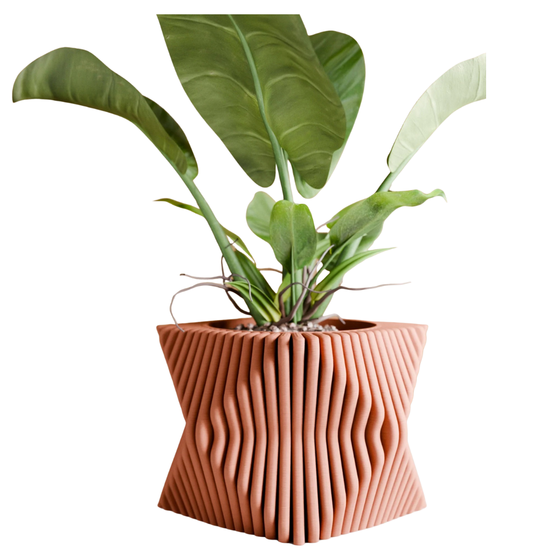 Biodegradable Sculptural Tide Planter, Bioplastic Decor