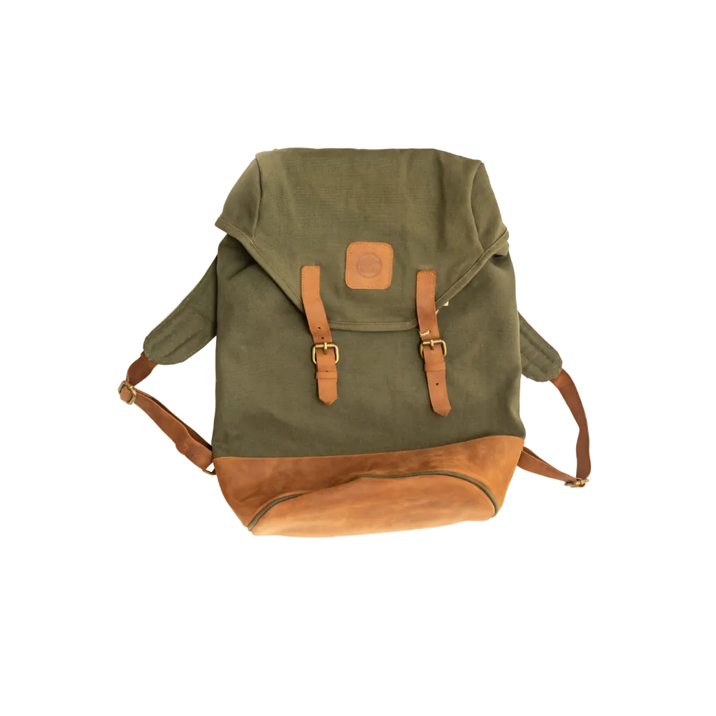 Kilele Leather Canvas Daypack