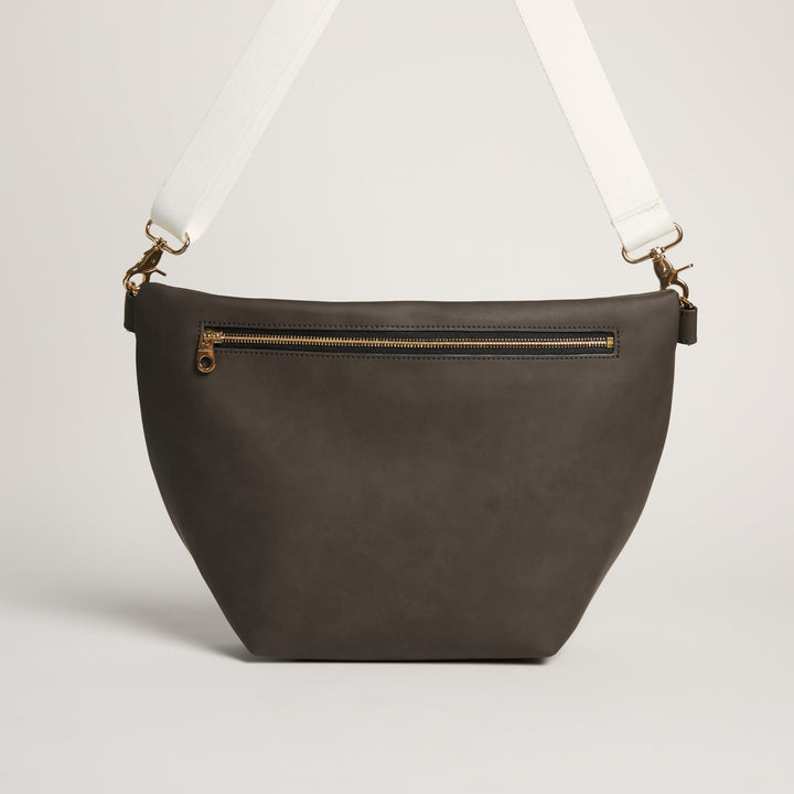 Upcycled Pinatex Multi-Wear Hobo Bag, Dark Grey