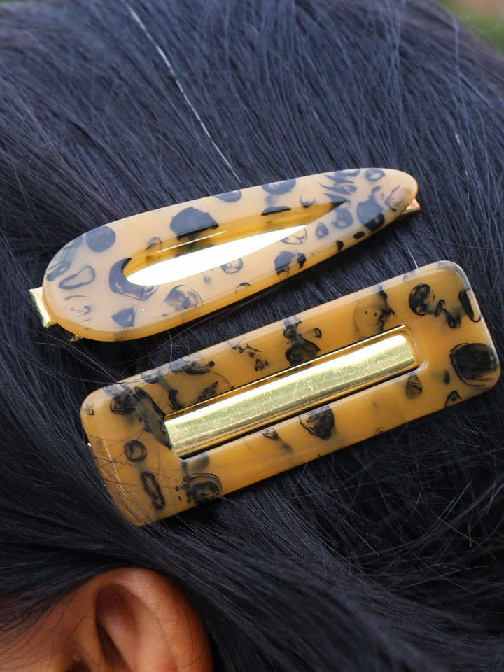 Handcrafted Resin Hair Clips, 1" x 3", 2 Ct.
