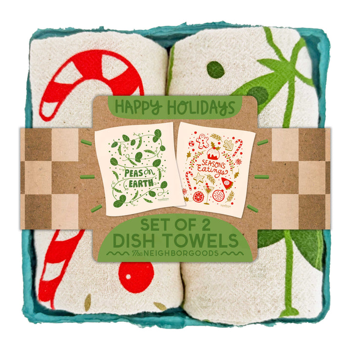 Organic Cotton Holiday Dish Towels, 24" x 26", 2 Ct.