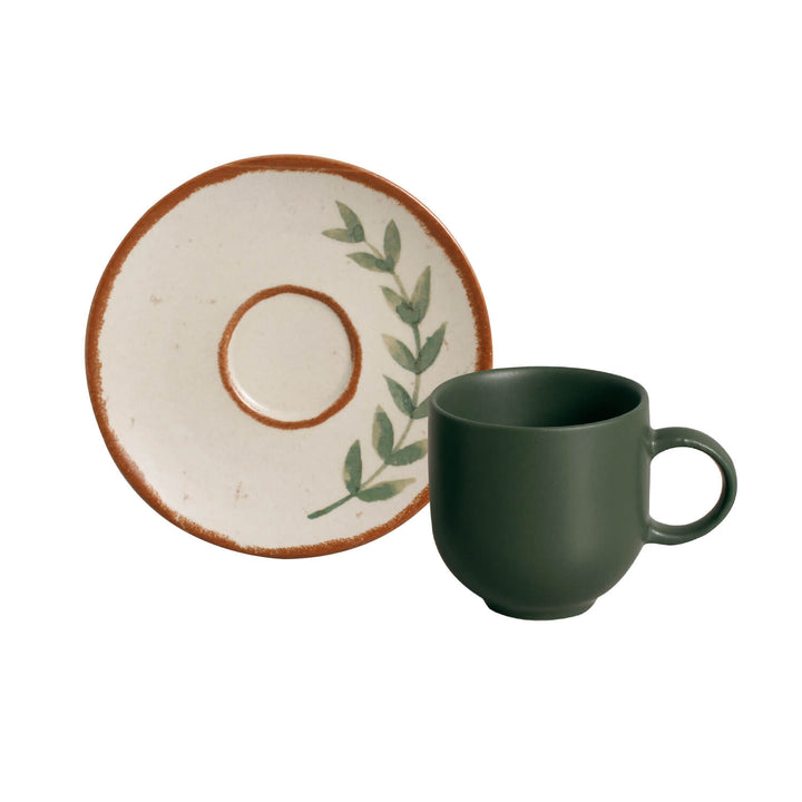 Non-Toxic Ceramic Cup &amp; Saucer Dinnerware Set, 6 Ct.