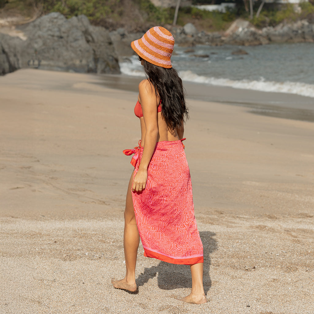 Handcrafted Plant-Dyed Cabuya Bucket Hat, Pink