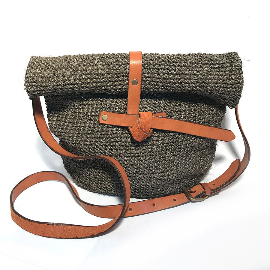 Handcrafted Fair-Trade Cactus Fiber Crossbody Bag, Sage