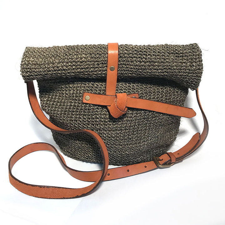 Handcrafted Fair-Trade Cactus Fiber Crossbody Bag, Sage