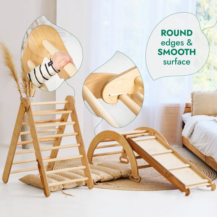Montessori 4in1 Kids Climbing Playset, Beige