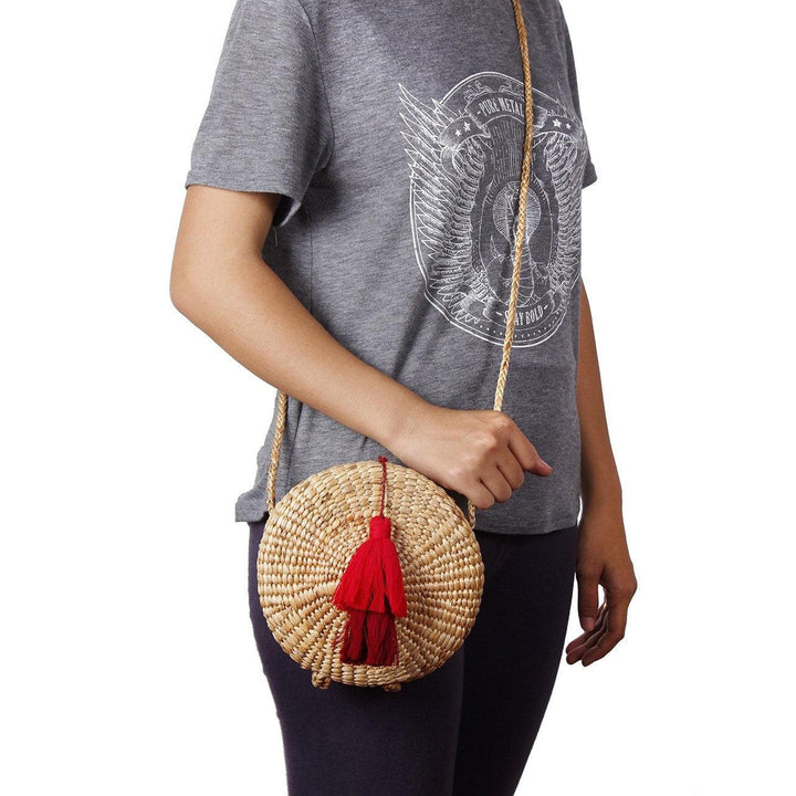 Handwoven Water Hyacinth Shoulder Bag