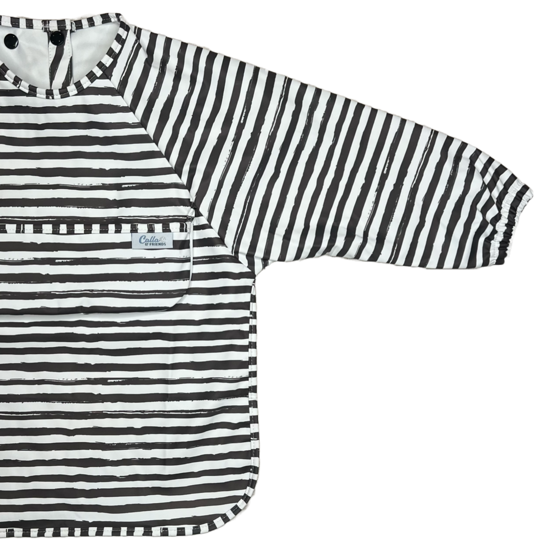 Non-Toxic Waterproof Long-Sleeve Baby Bib, Striped