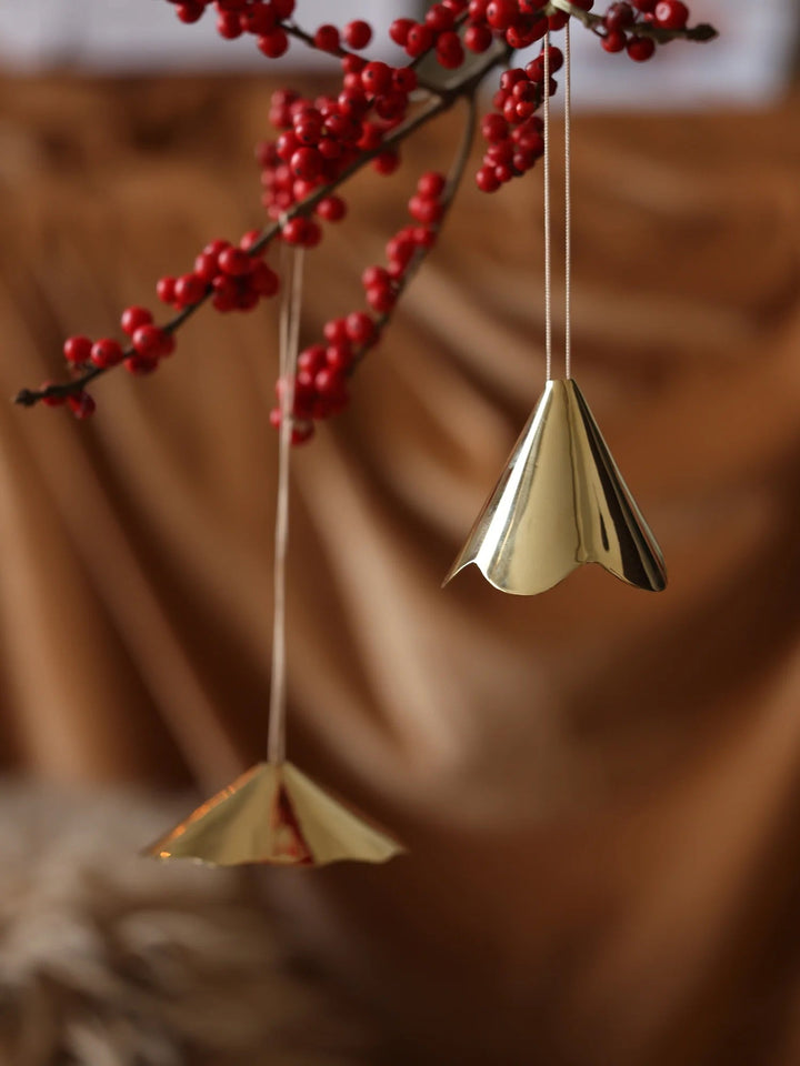 Solid Brass Petunia Decor Ornaments, Shiny Gold, 2 Ct.