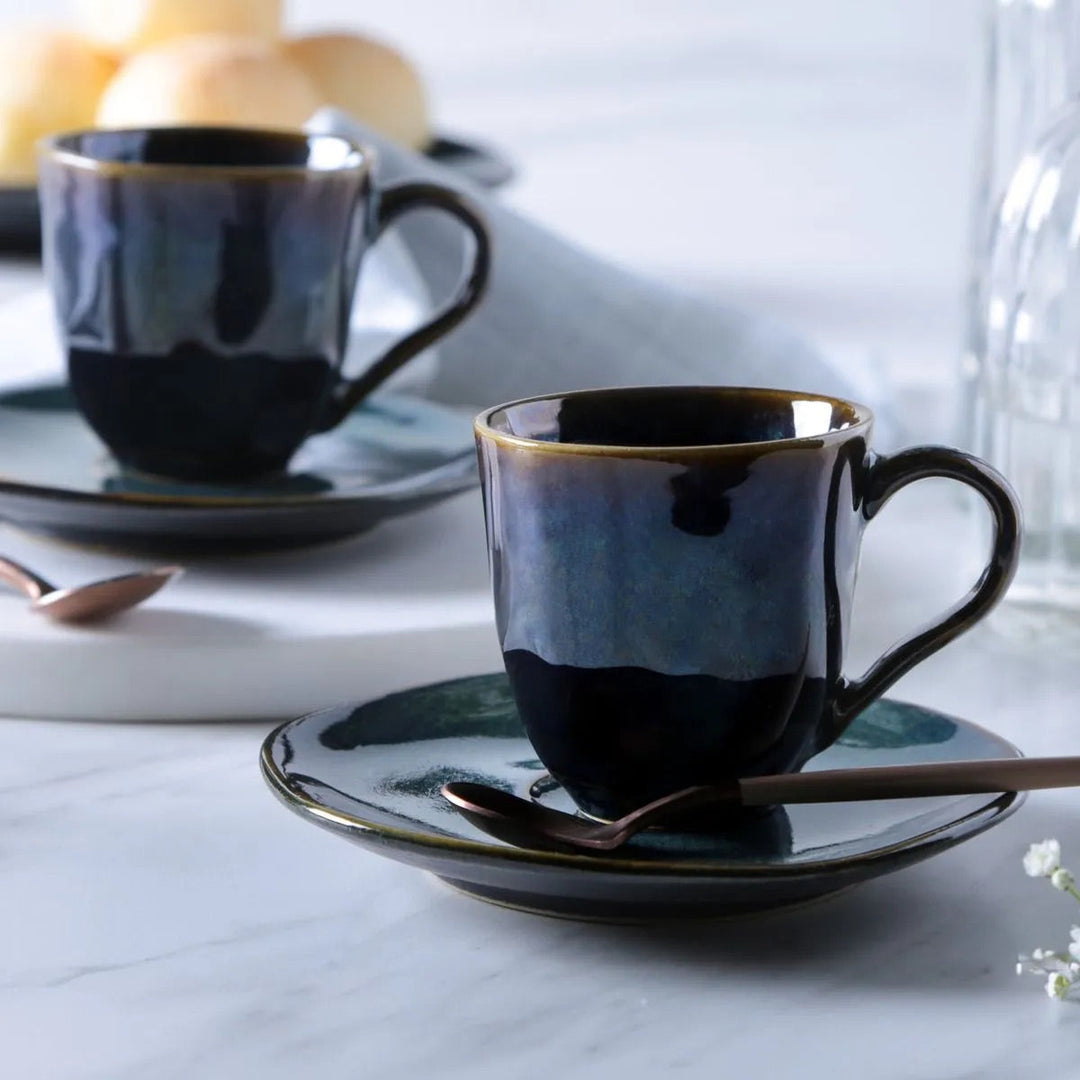 Non-Toxic Ceramic Cup &amp; Saucer Dinnerware Set, 6 Ct.
