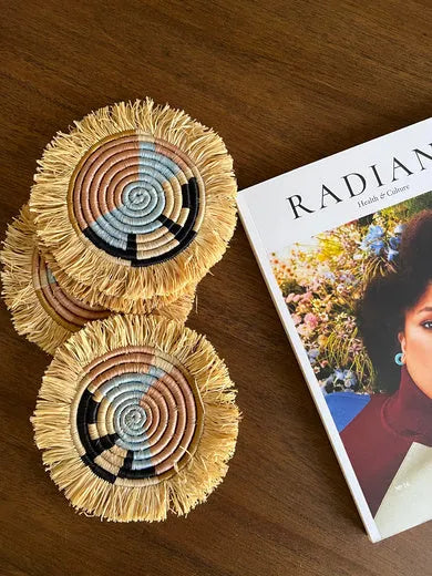 Handwoven Fringe Coaster Set