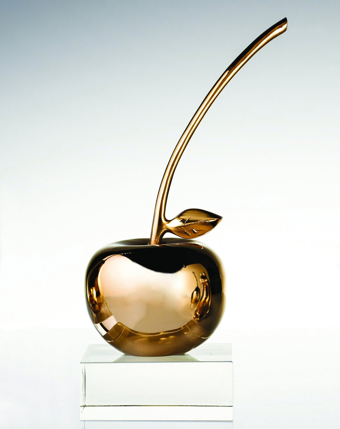 Handcrafted Gold Aluminum Apple Sculpture, 11"