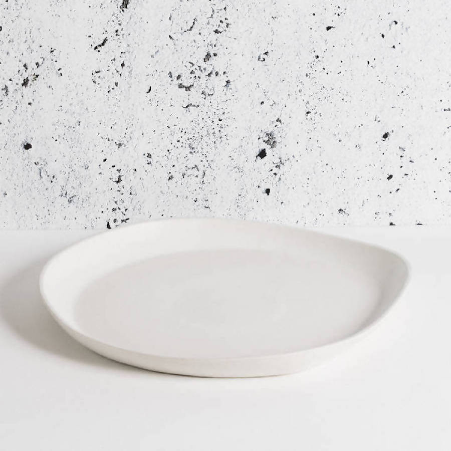 Handcrafted Stoneware Round Serving Platter, 16"