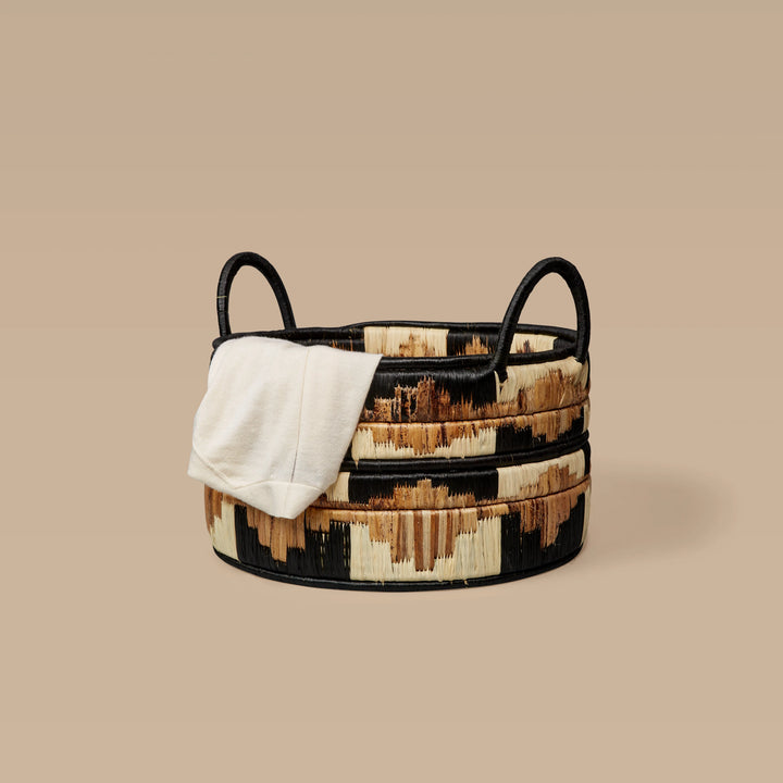 Black Banana Leaf Floor Basket