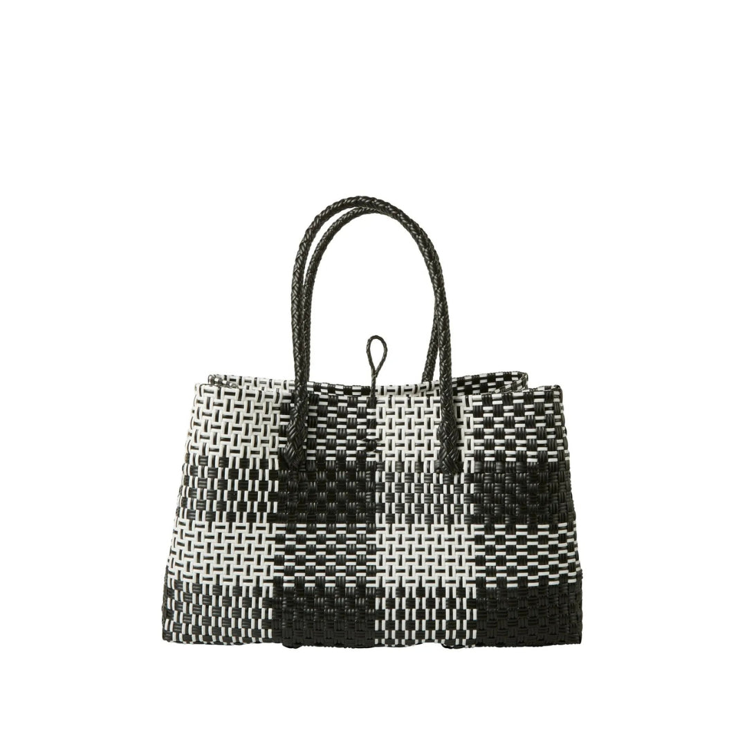 Handwoven Recycled Plastic Tote Bag, 15"